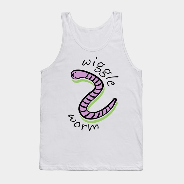 Cute Animal Wiggle Worm Tank Top by evisionarts